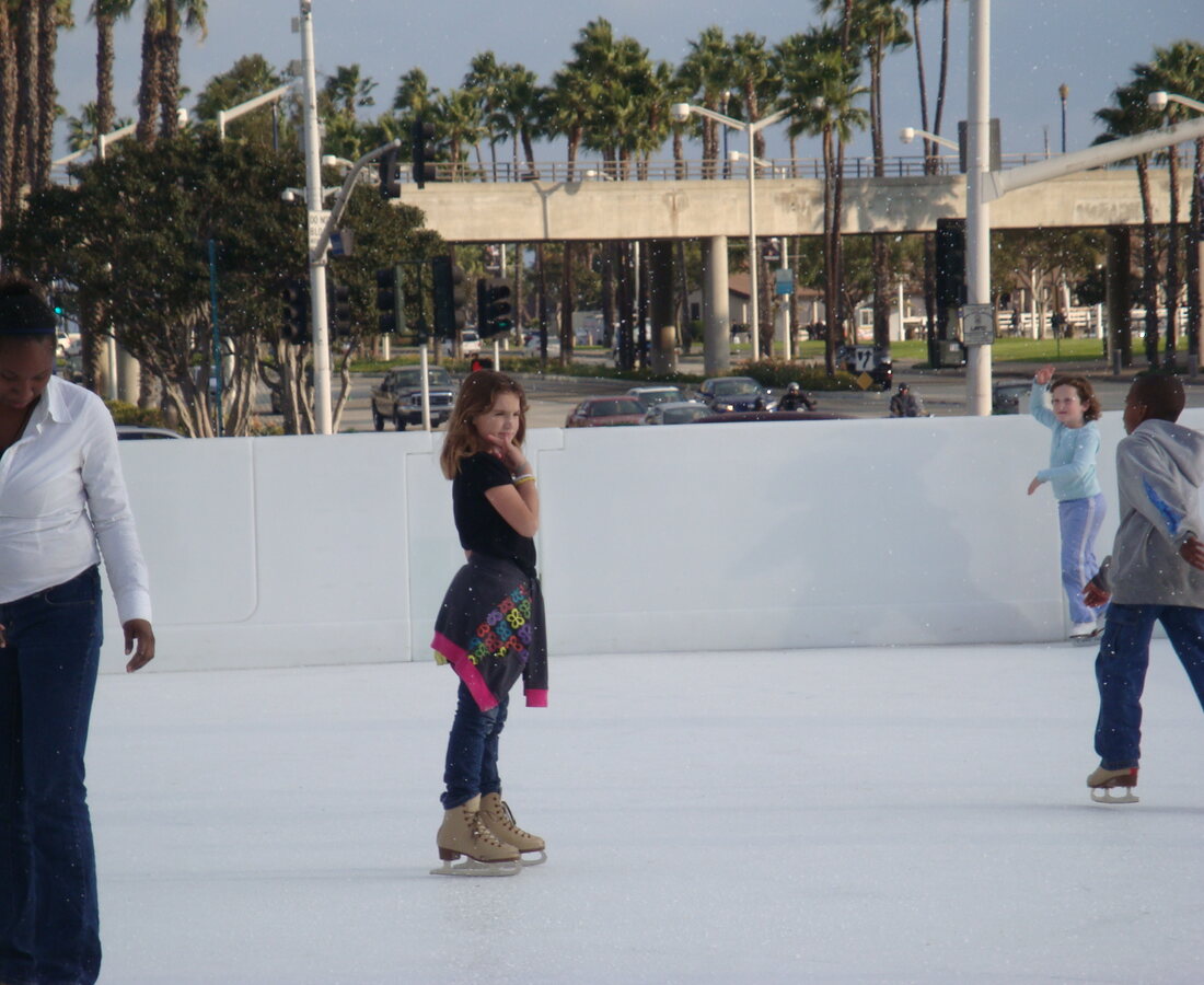 Skaters enjoying a Crystal Ice Skating rink